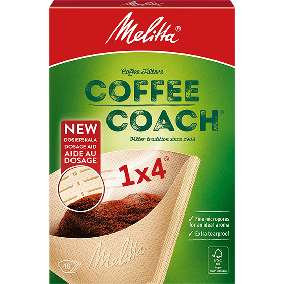 Melitta® Filtertüten® Coffee Coach®, 1x4®, Braun, 40 St.